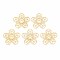 Rack Plating 304 Stainless Steel Filigree Joiners, Etched Metal Embellishments, Nickel Free, Flower, Real 18K Gold Plated, 18.5x19x0.4mm, Hole: 1.8mm