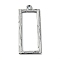 Rack Plating Alloy Pendants, Rectangle, Platinum, 33.5x13.5x1mm, Hole: 1.8mm