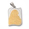 Mother's Day Theme PVD Vacuum Plating 304 Stainless Steel Pendants, Rectangle with Child & Mother Charms, Golden & Stainless Steel Color, 29x18x2mm, Hole: 6.5x3mm