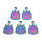 Rainbow Color Alloy Pendants, Cadmium Free & Nickel Free & Lead Free, Cake with Happy Birthday, 22x15x1.5mm, Hole: 2mm