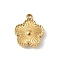 304 Stainless Steel Pendants, Flower Charm, Real 18K Gold Plated, 16x13x3mm, Hole: 1.6mm