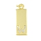 Brass Micro Pave Clear Cubic Zirconia Pendants, Cadmium Free & Nickel Free & Lead Free, Real 18K Gold Plated, Rectangle, Letter W, 23.5x7.5x2mm, Hole: 3mm