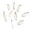 Natural Quartz Crystal Pendants, Rock Crystal Nuggets Charms, with 201 Stainless Steel Bails, Stainless Steel Color, 29.5~48.5x9.5~15.5x7.5~10.5mm, Hole: 5.5x2.5mm
