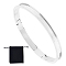 1Pc Stainless Steel Grooved Bangles, DIY Leather Inlay Bangles, with 1Pc Velvet Pouches, Stainless Steel Color, Inner Diameter: 2-3/8x2 inch(5.9x5cm)