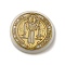 Religion Natural White Shell Cabochons, with Gold Foil, Flat Round with Saint Benedict, Gold, 20x2.5mm