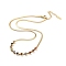 Colorful Rhinestone Diamond Pendant Necklace, Ion Plating(IP) 304 Stainless Steel Herringbone Chains, Golden, 16.54 inch(42cm)