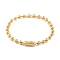 Ion Plating(IP) 304 Stainless Steel Ball Chain Necklaces for Women, Real 18K Gold Plated, 16.93 inch(43cm), bead: 10mm