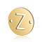 201 Stainless Steel Links connectors, Flat Round with Letter, Golden, Letter.Z, 12x0.8mm, Hole: 0.8mm