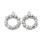 Brass Micro Pave Clear Cubic Zirconia Pendants, Cadmium Free & Nickel Free & Lead Free, Rings Charms, Real Platinum Plated, 15.5x13x3mm, Hole: 1.2mm