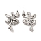Clear Glass Bowknot Pendants, with Alloy Finding, Long-Lasting Plated, Cadmium Free & Lead Free, Platinum, 22.5x15x3mm, Hole: 1.5mm