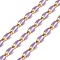 Ion Plating(IP) 304 Stainless Steel Enamel Twisted Oval Link Chains, with Spool, Soldered, Real 18K Gold Plated, Oval, Plum, 9x4x1mm, about 16.40 Feet(5m)/Roll