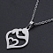 Non-Tarnish Mother's Day Gifts, 201 Stainless Steel Pendants Necklaces, with Cable Chains and Lobster Claw Clasps, Mother & Son, Stainless Steel Color, 17.71 inch(45cm), 1.5mm