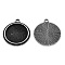 Tibetan Style Alloy Pendant Cabochon Settings, Flat Round, Cadmium Free & Nickel Free & Lead Free, Antique Silver, 20x2mm, Hole: 2mm, Tray: 16mm