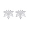 Non-Tarnish 201 Stainless Steel Pendants, Etched Metal Embellishments, Leaf, Stainless Steel Color, 33.5x35x0.3mm, Hole: 1.2mm