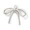 Rack Plating Alloy Pendants, Cadmium Free & Nickel Free & Lead Free, Bowknot, Platinum, 20x23x4mm, Hole: 1.6mm