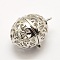 Brass Diffuser Locket Pendants, Cage Pendants, Oval, Cadmium Free & Nickel Free & Lead Free, Platinum, 24x16x18mm, Hole: 2mm, inner size: 12mm