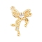Brass Micro Pave Cubic Zirconia Pendants, Bowknot, Clear, Golden, 22.5x15.5x4.5mm, Hole: 1.4mm