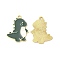 Alloy Enamel Pendants, Cadmium Free & Nickel Free & Lead Free, Golden, Dinosaur Charm, Dark Slate Gray, 26.5x21x1.4mm, Hole: 1.8mm