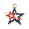 Independence Day Alloy Enamel Pandants, Golden, Star, 22x20x1mm, Hole: 2mm