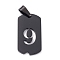 304 Stainless Steel Pendants, Rectangle with Number, Electrophoresis Black, Num.9, 27.5x14.5x1.5mm, Hole: 7.5x3mm