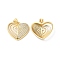 Brass Micro Pave Clear Cubic Zirconia Pendants, Cadmium Free & Lead Free, Heart Charms, Real 16K Gold Plated, 20x23x5mm, Hole: 4.5x3.5mm