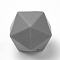 Food Grade Eco-Friendly Silicone Focal Beads, Icosahedron, Gray, 16.5x16.5x16.5mm, Hole: 2mm