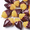 Resin Pendants, with Platinum Tone Iron Findings, Imitation Food, Sweet Potato, Dark Red, 41~42x23x19.5mm, Hole: 2mm