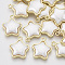 Alloy Pendants, with ABS Plastic Imitation Pearl Cabochons, Star, Seashell Color, 21x18x5mm, Hole: 2mm
