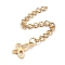 304 Stainless Steel Chain Extender, Curb Chain, with 202 Stainless Steel Charms, Butterfly, Golden, 65mm, Link: 3.7x3x0.5mm, Butterfly: 11x7.5x0.7mm