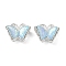 Brass Micro Pave Cubic Zirconia Beads, Long-Lasting Plated, Cadmium Free & Nickel Free & Lead Free, Butterfly, Platinum, 16.5x21.5x8mm, Hole: 2mm