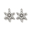 Brass Micro Pave Cubic Zirconia Pendants, Cadmium Free & Nickel Free & Lead Free, Snowflake, Real Platinum Plated, 17x13.5x2.5mm, Hole: 1mm