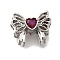 Brass Glass Beads, Cadmium Free & Nickel Free & Lead Free, RReal Platinum Plated, Bowknot, Camellia, 9x11x5mm, Hole: 1.6mm
