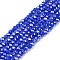 Electroplate Glass Beads Strands, Opaque Solid Color, AB Color Plated, Faceted, Rondelle, Royal Blue, 2.3~2.7x2mm, Hole: 0.4mm, about 144~150pcs/strand, 28~29cm
