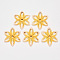 Transparent Acrylic Links connectors, with Plated Bottom, Flower, Yellow, 46x40.5x4mm, Hole: 1mm