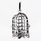 Rack Plating Brass Cage Pendants, Nickel Free, For Chime Ball Pendant Necklaces Making, Birdcage, Antique Silver, 38x26x22mm, Hole: 4x8mm, inner measure: 18x23mm