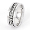 304 Stainless Steel Rotatable Chain Finger Rings for Men, Fidget Spinner Ring for Calming Worry Meditation, Bottle Opener Finger Rings, Stainless Steel Color, Stainless Steel Color, US Size 10(19.8mm)