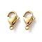304 Stainless Steel Lobster Claw Clasps, Real 18K Gold Plated, 12x7.5x3.5mm, Hole: 1.5mm