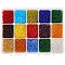 Glass Seed Beads, Transparent, Round, Mixed Color, 8/0, 3mm, Hole: 1mm, about 22g/color, about 7500pcs/box