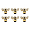 6Pcs Rack Plating Alloy Enamel Pendants, with Crystal Rhinestone, Cadmium Free & Nickel Free & Lead Free, Light Gold, Bees, Yellow, 19x23x5mm, Hole: 1.4mm