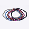 Natural Agate Beaded Necklaces, with Brass Findings, Round, Mixed Color, 20.8 inch (53cm)