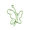 Baking Paint Alloy Pendants, Butterfly, Pale Green, 26x19x2mm, Hole: 2mm