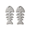 201 Stainless Steel Pendants, Fish, Stainless Steel Color, 18x8x0.5mm, Hole: 1.5mm