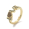 Brass Pave Cubic Zirconia Adjustable Rings, Cadmium Free & Nickel Free & Lead Free, Word Love, Real 18K Gold Plated, US Size 7 1/4(17.5mm)