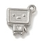 Anti-Tarnish 304 Stainless Steel Pendants, Robot Charm, Stainless Steel Color, 20.5x17x4.5mm, Hole: 1.6mm