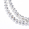Electroplate Non-magnetic Synthetic Hematite Bead Strands, Round, Faceted, Silver Plated, 6mm, Hole: 1mm, about 65pcs/strand, 15.7 inch