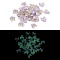 Luminous Resin Decoden Cabochons, Glow in the Dark, Two Tone, Bowknot with Heart, Lilac, 9.5x8.5x2.5mm