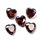 Glass Rhinestone Cabochons, Pointed Back & Back Plated, Faceted, Heart, Siam, 8x8x4.5mm