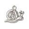 Non-Tarnish 304 Stainless Steel Pendants, Snail Charm, Stainless Steel Color, 16x16x2mm, Hole: 1.8mm