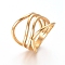 Unisex 304 Stainless Steel Finger Rings, Golden, Size 7, 17mm
