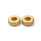 Rack Plating Brass Cubic Zirconia European Beads, Large Hole Beads, Long-Lasting Plated, Lead Free & Cadmium Free, Column, Golden, 10x4mm, Hole: 5mm